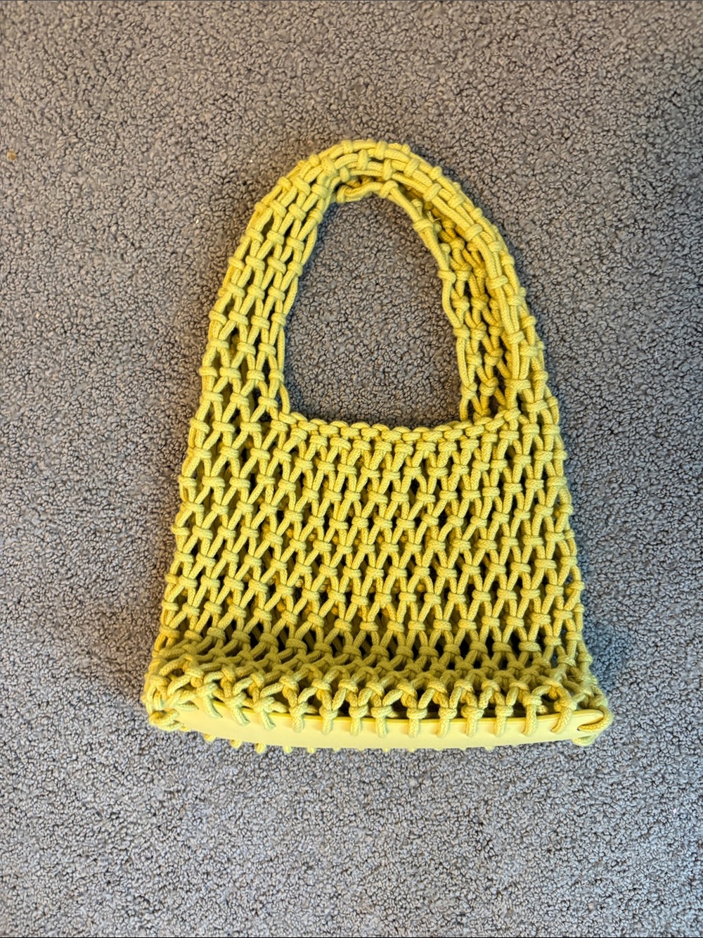 Handwoven Yellow Crochet Tote Bag